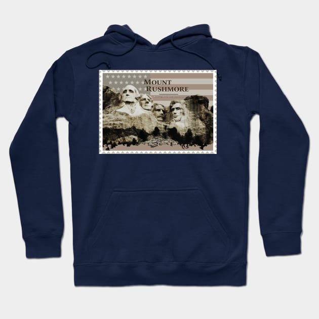 Mount Rushmore Stamp Hoodie by Northofthepines